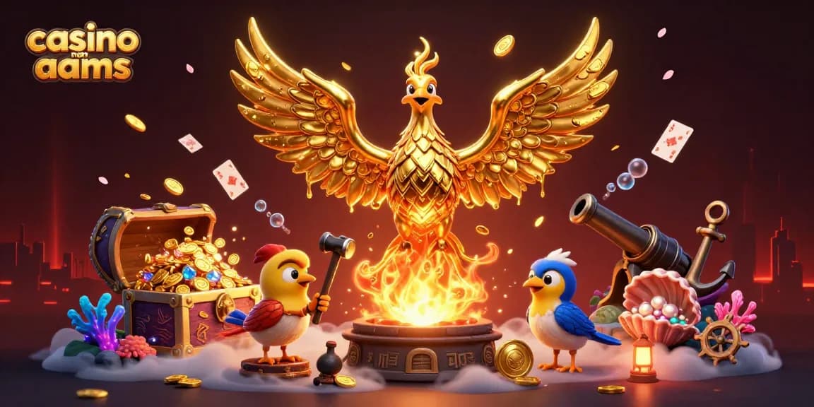 Giocando nei casino non AAMS: esplosioni di oro e gemme in un'illustrazione vivace.