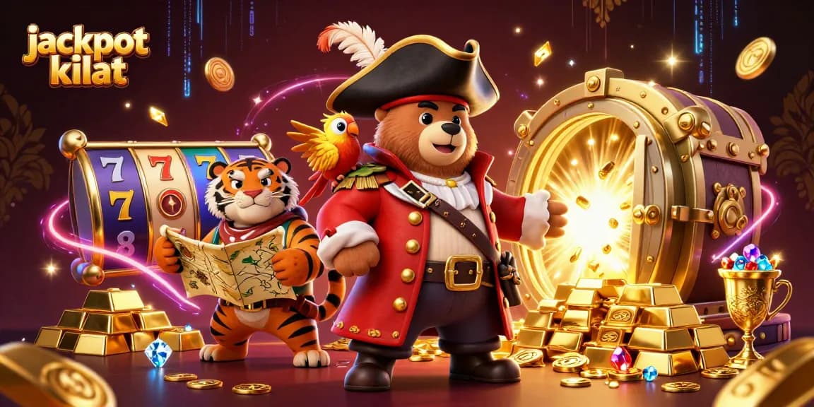 Win big with jackpot kilat as 3D characters reveal treasures and slot reels!