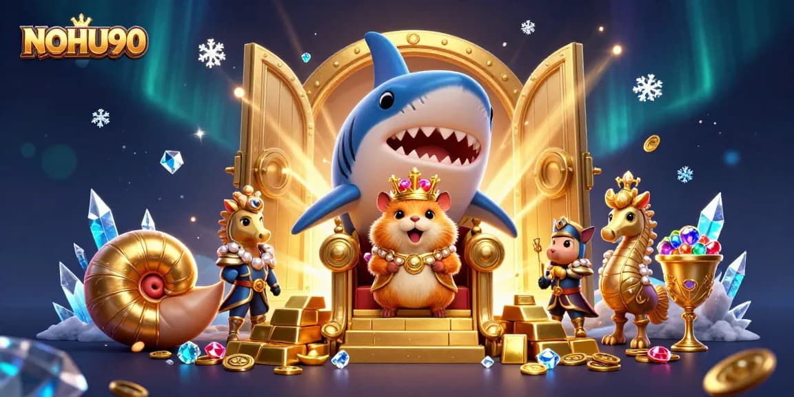 Experience the thrill of winning with NOHU90's enchanting gaming scene filled with treasures.