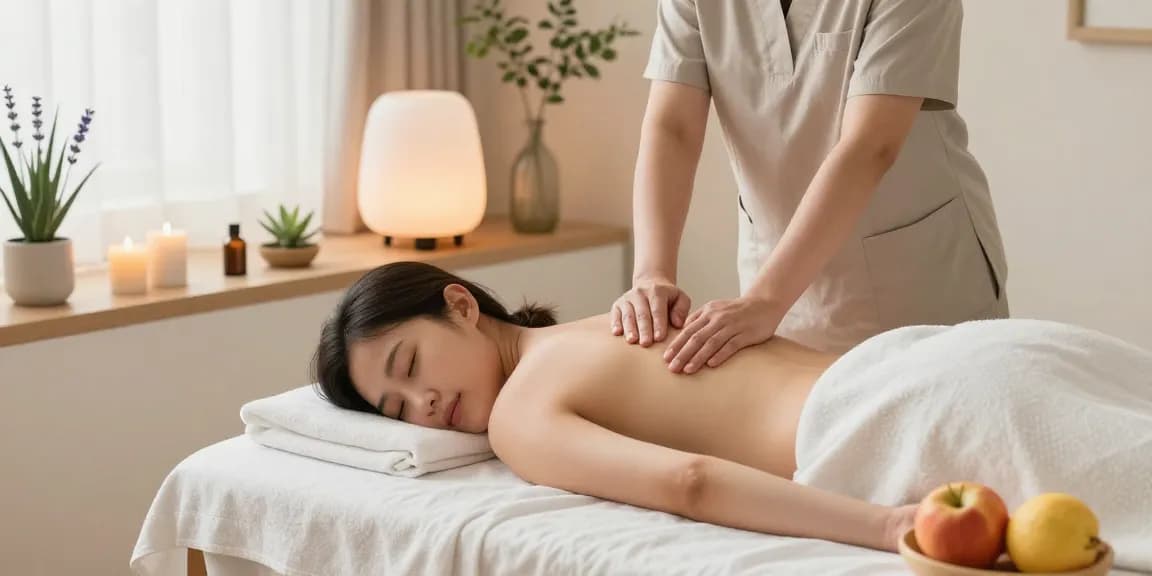 Relaxing 부천출장마사지 scene showcasing a tranquil massage session in a serene environment.