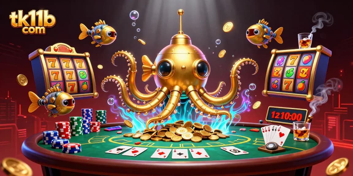 Experience excitement with tk11b com's golden kraken submarine and rich casino atmosphere.