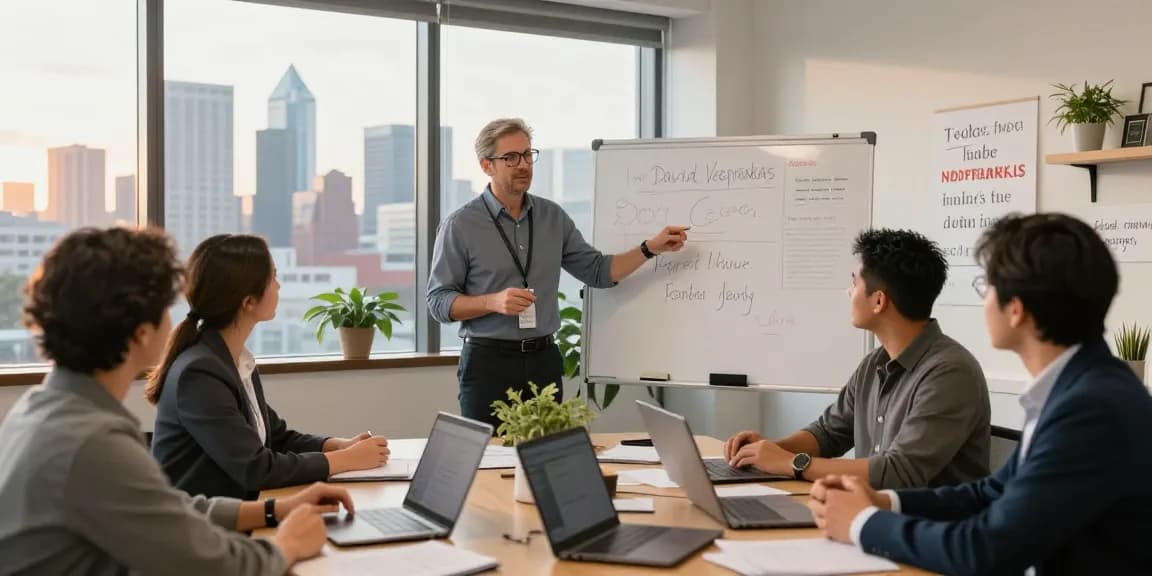 David Vepraskas Atlanta collaborating with clients in a bright office setting.