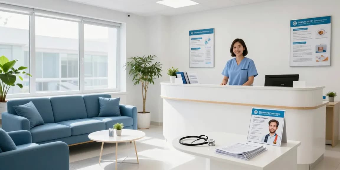 Hair transplant turkey - Trusted healthcare services at a modern clinic reception area.