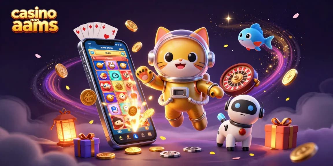 Vivi emozioni nei casinò non AAMS con giochi vibranti presentati in un'illustrazione cosmica 3D.
