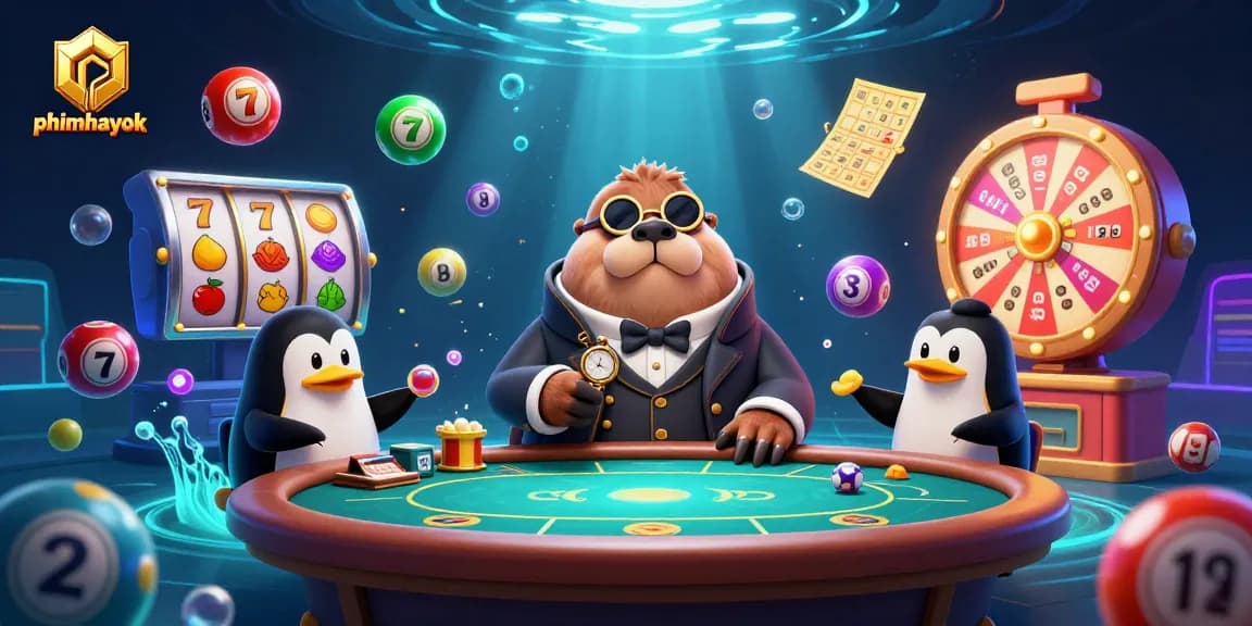 Engage with the exciting casino scene of phimhayok featuring a walrus playing poker.