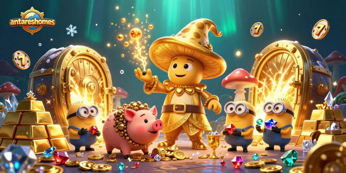 Engage with thrilling anticipation at antareshomes with golden wizard, treasure, and dynamic jackpot elements.
