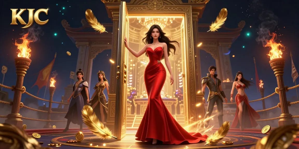 KJC captures a stunning Asian woman in a VIP casino doorway, embodying luxury and excitement.