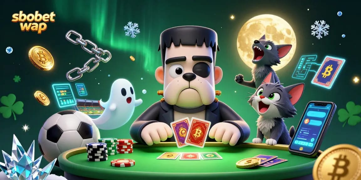 Place bets using sbobet wap for sports betting strategies with vibrant 3D characters and crypto elements.
