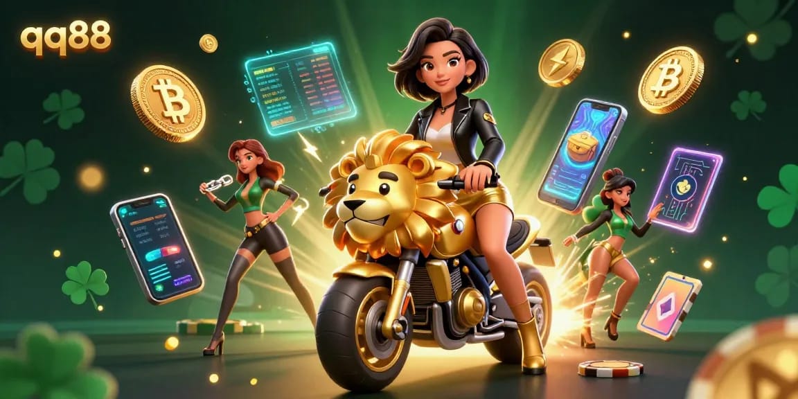 Experience winning strategies at qq88 in this dynamic casino-themed 3D illustration.