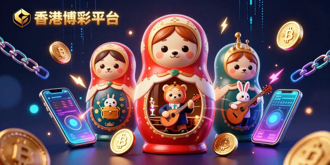 在這幅插圖中,香港博彩平台的俄羅斯套娃熊展示多位穿著不同賭場荷官服裝的小熊,被演奏巴拉彈的兔子圍繞,展現歐式賭博的精緻氛圍。