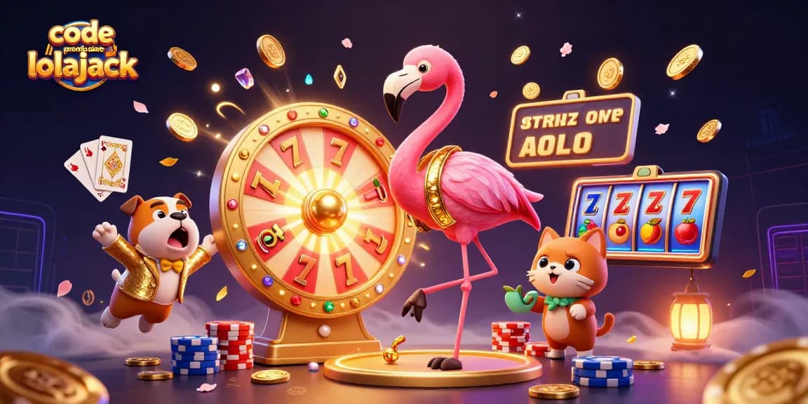 Spin the prize wheel with code promo du casino lolajack in an exciting casino scene.