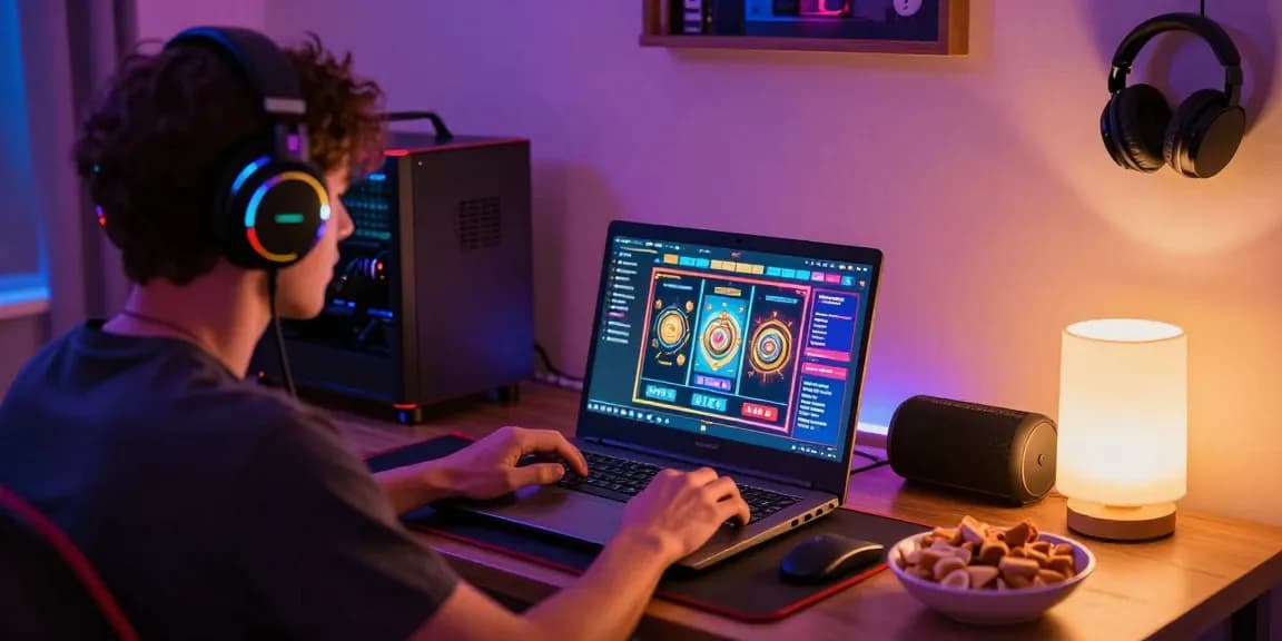 Enjoying haha178 gaming experience with music in a cozy room