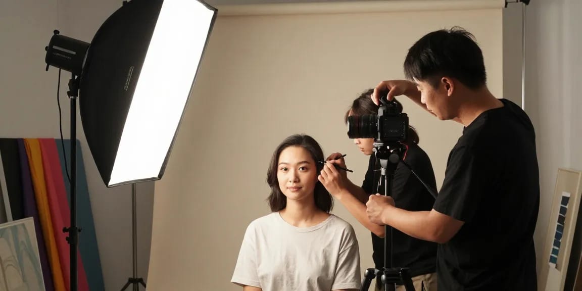 Ritratto Fotografico dans un studio de photographie professionnel avec éclairage optimisé.
