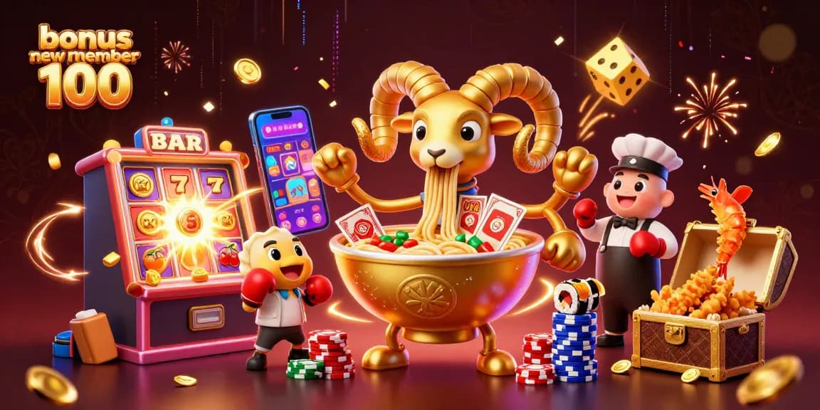 Win big with the fabulous bonus new member 100 at our lively 3D casino scene!