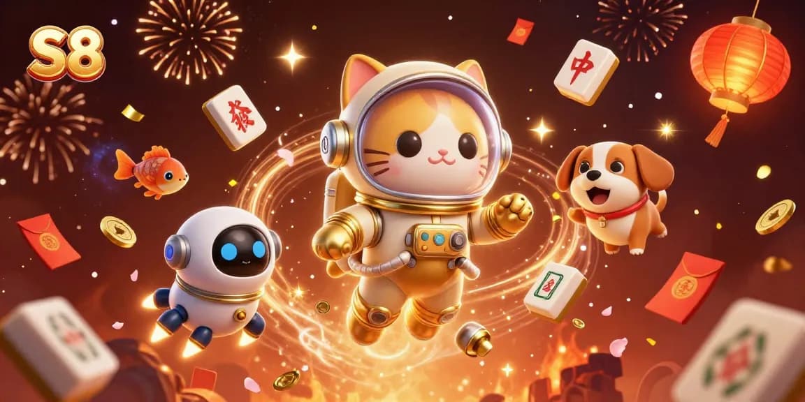Experience thrilling gaming excitement with S8 in this vibrant 3D casino illustration.