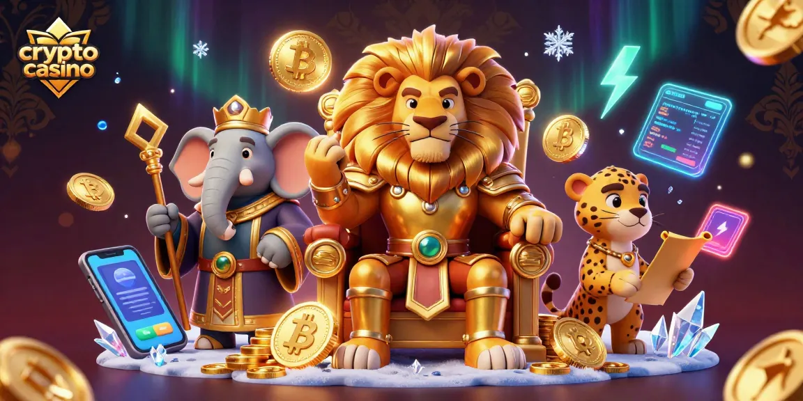 Gagnez à un crypto casino avec des gains instantanés entouré de pièces Bitcoin et Ethereum.