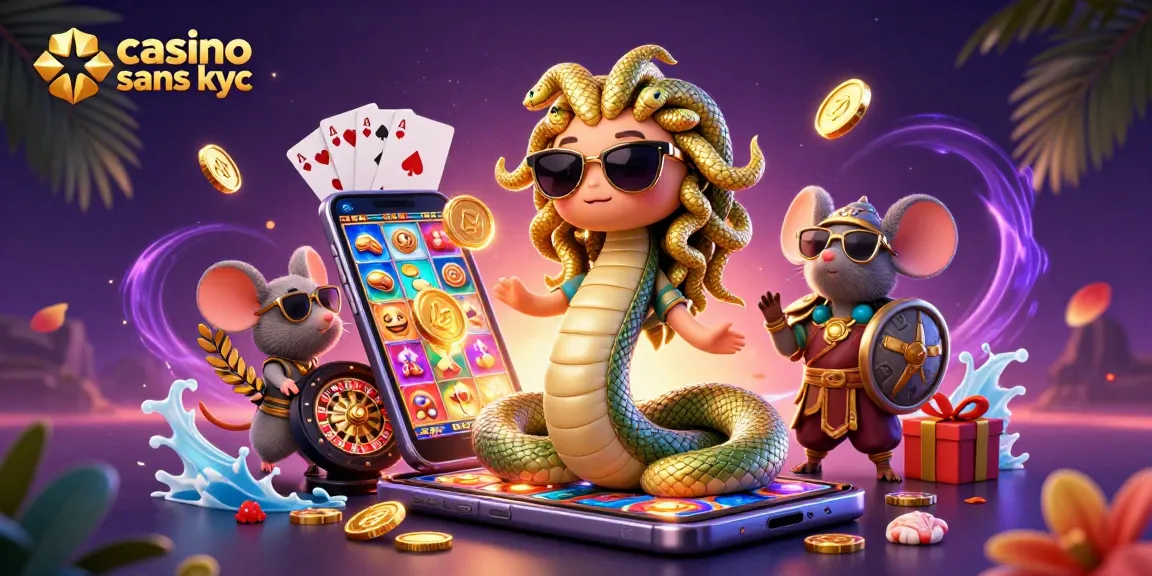 Jouer dans un casino sans KYC avec des illustrations fantaisistes et des éléments de jeu colorés