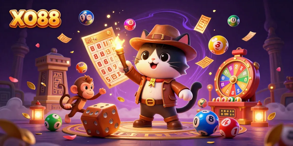 Experience excitement with XO88 as a cat explorer finds treasures in a magical casino.