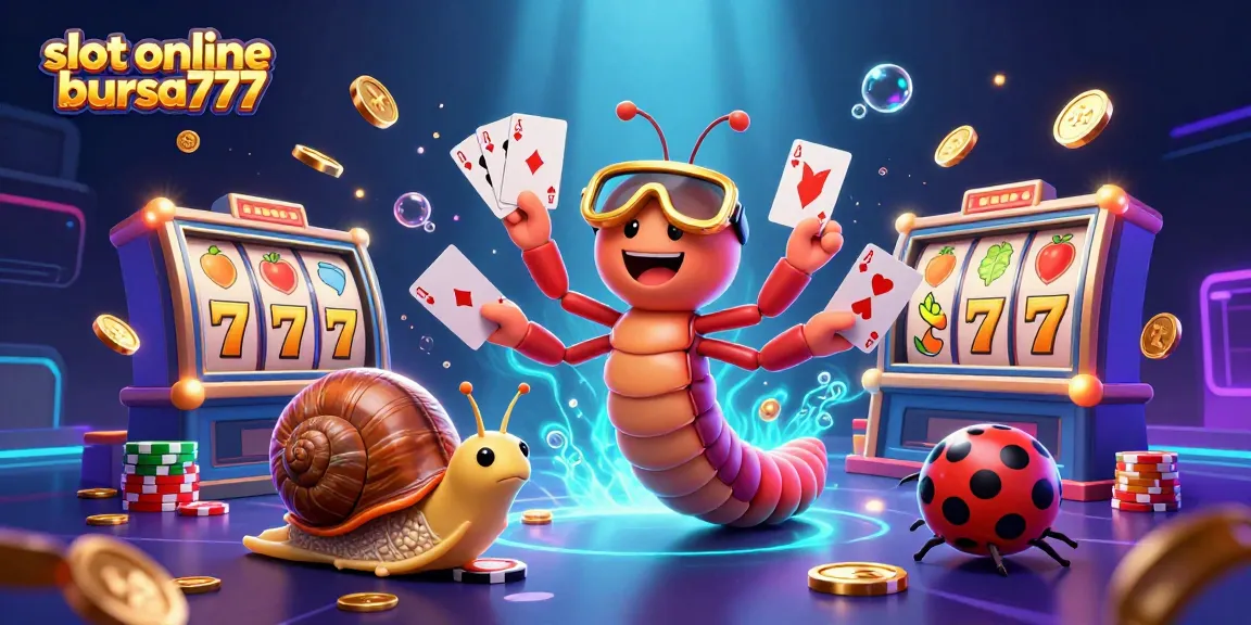 Permainan slot online bursa777 dengan dealer dan pemain ceria di kasino digital.