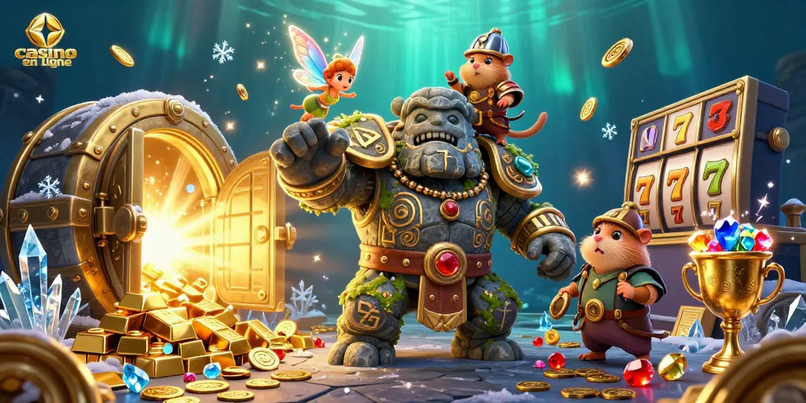 Explorez le monde féerique du casino en ligne avec un golem ancien et un hamster chevalier.