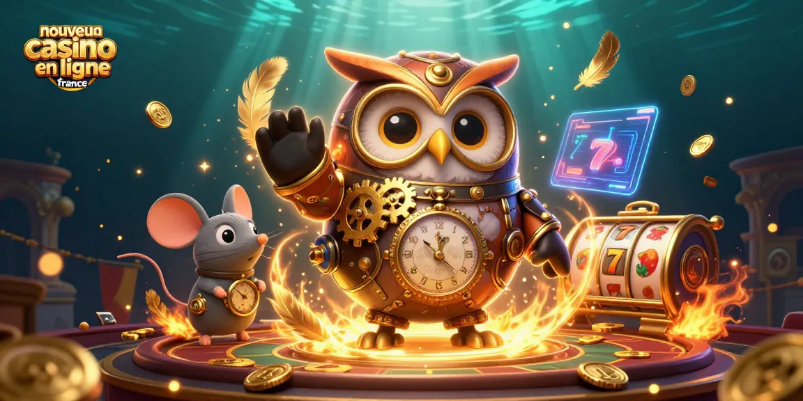 Illustration dynamique d'un nouveau casino en ligne France avec des personnages de jeu captivants.