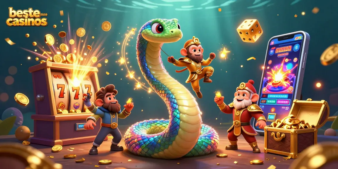 Engaging scene showcasing beste online casinos with vibrant characters and dynamic game elements.