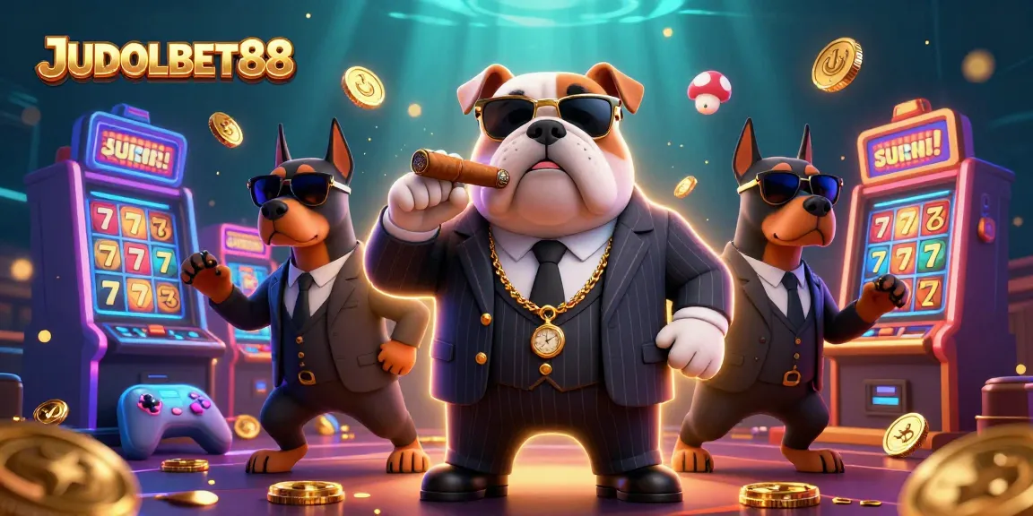 Experience thrilling jackpots and slots at JUDOLBET88 with a mafia-themed casino scene.