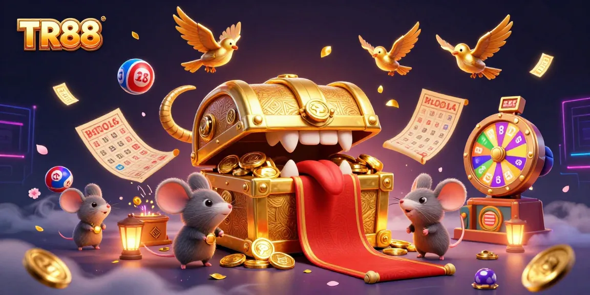 Experience excitement at TR88, with dynamic lottery elements and vibrant casino visuals.