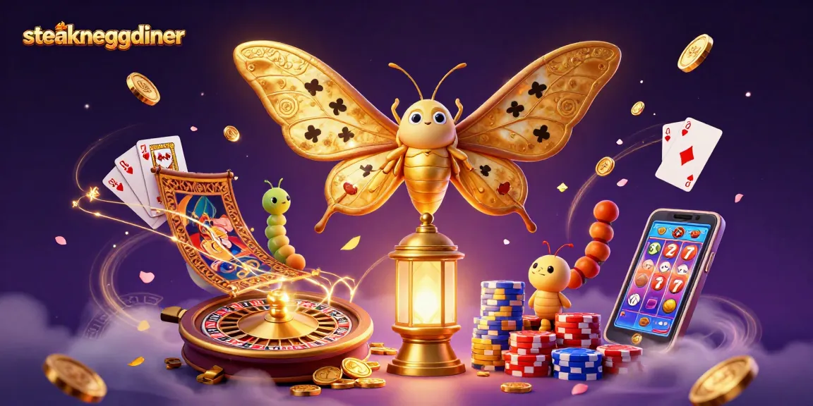Experience the exhilarating atmosphere of steakneggdiner with vibrant casino-themed artwork.