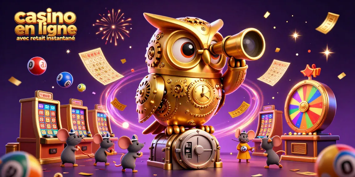Jouez dans un casino en ligne avec retrait instantané au milieu d'illustrations dynamiques et colorées.