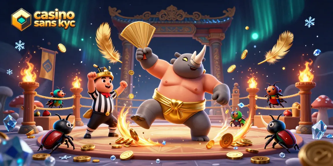 Accédez à des jeux passionnants sur un casino sans KYC avec un champion scarabée 3D en scène.