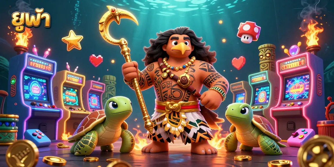 Explore ยูฟ่า online betting with vibrant characters and casino elements in a dynamic scene.