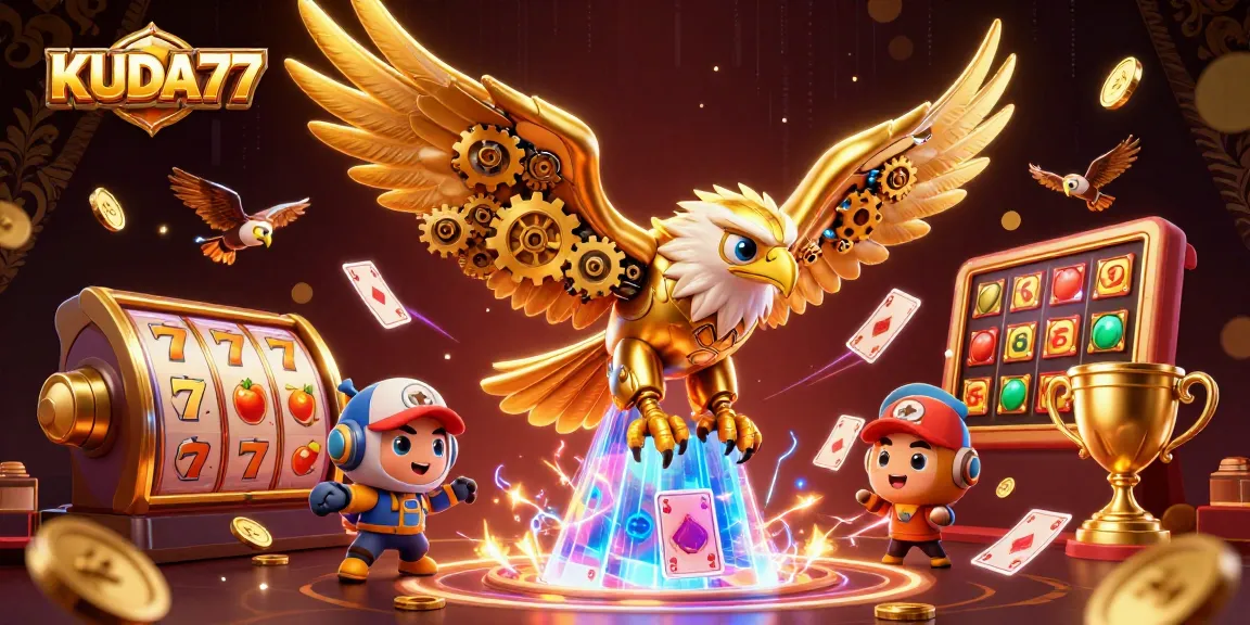 KUDA77 menghadirkan ilustrasi slot gacor terbaik dengan simbol jackpot dan elemen menarik lainnya.