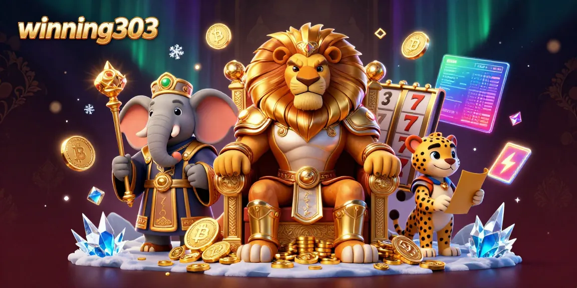 Experience thrilling wins with winning303's dynamic casino games and characters in a vibrant 3D scene.