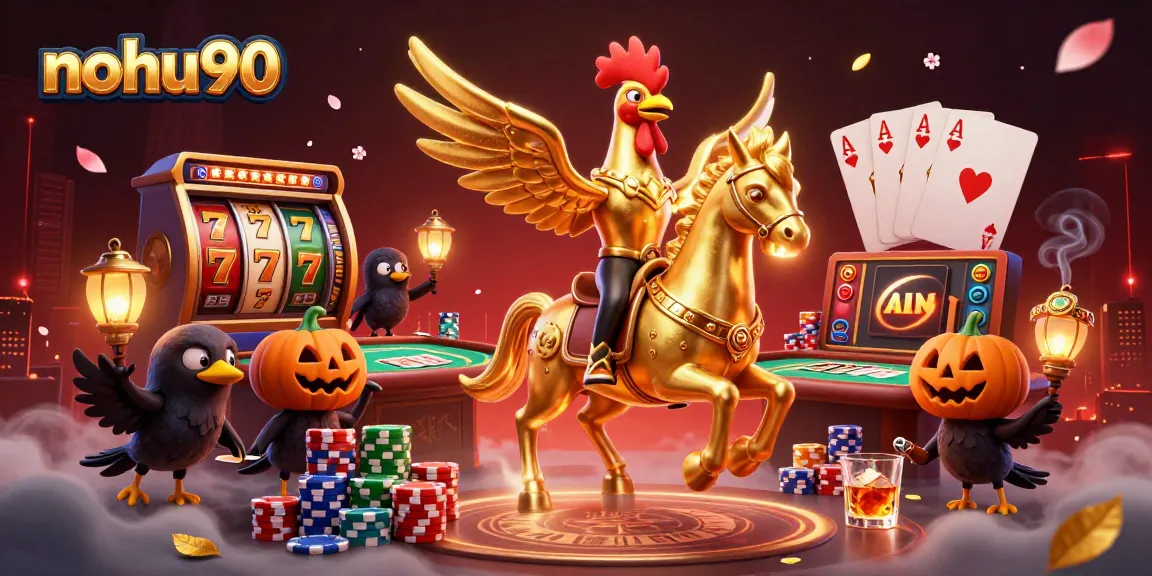 Nohu90 brings excitement to the casino with vibrant slot reels and colorful poker elements.