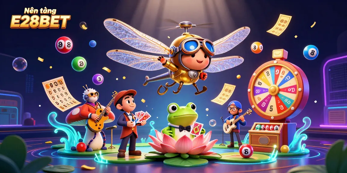 Engage in dynamic gameplay at Nền tảng E28BET with vibrant casino elements and captivating characters.