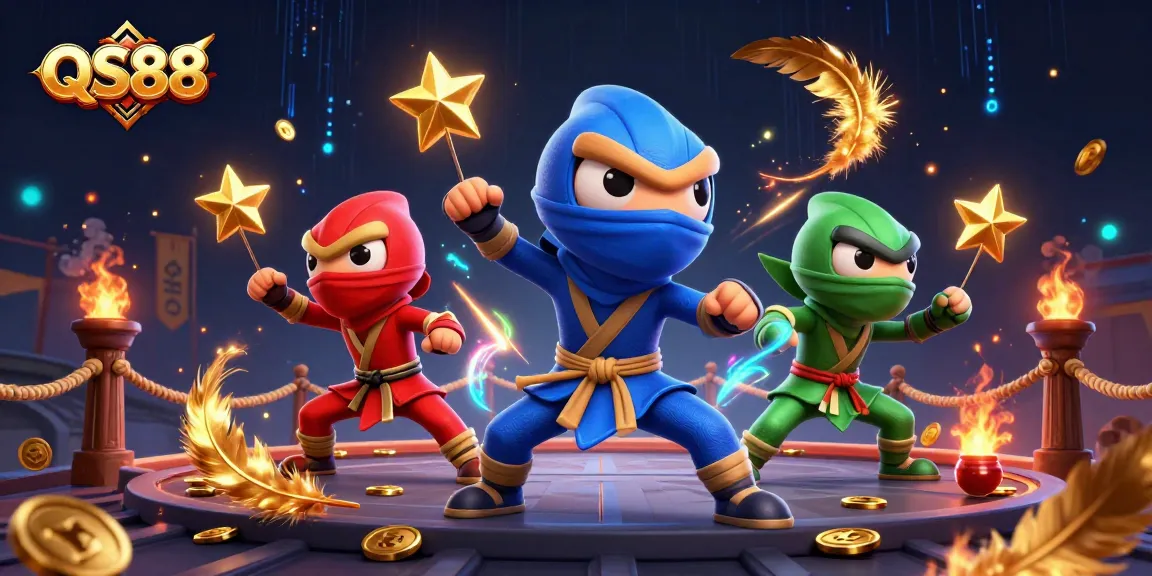 Experience thrilling action at QS88 with dynamic chameleon ninjas and a vibrant casino atmosphere