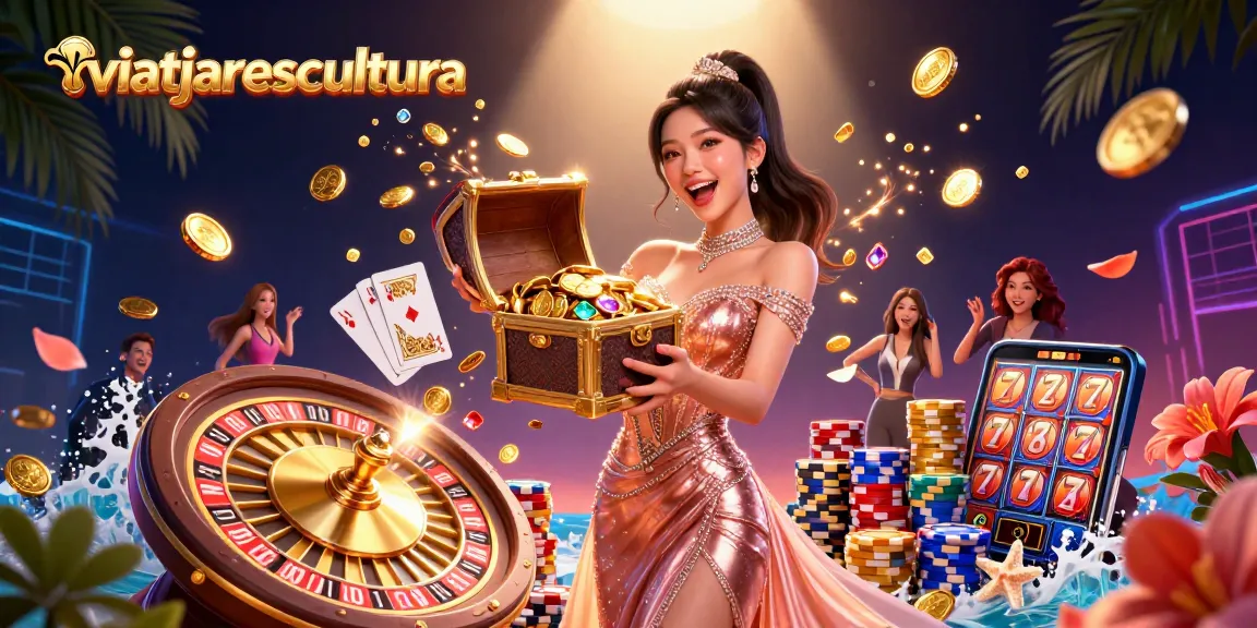 Engage with exciting jackpots at viatjarescultura's online gaming platform featuring treasure chests and winning elements.