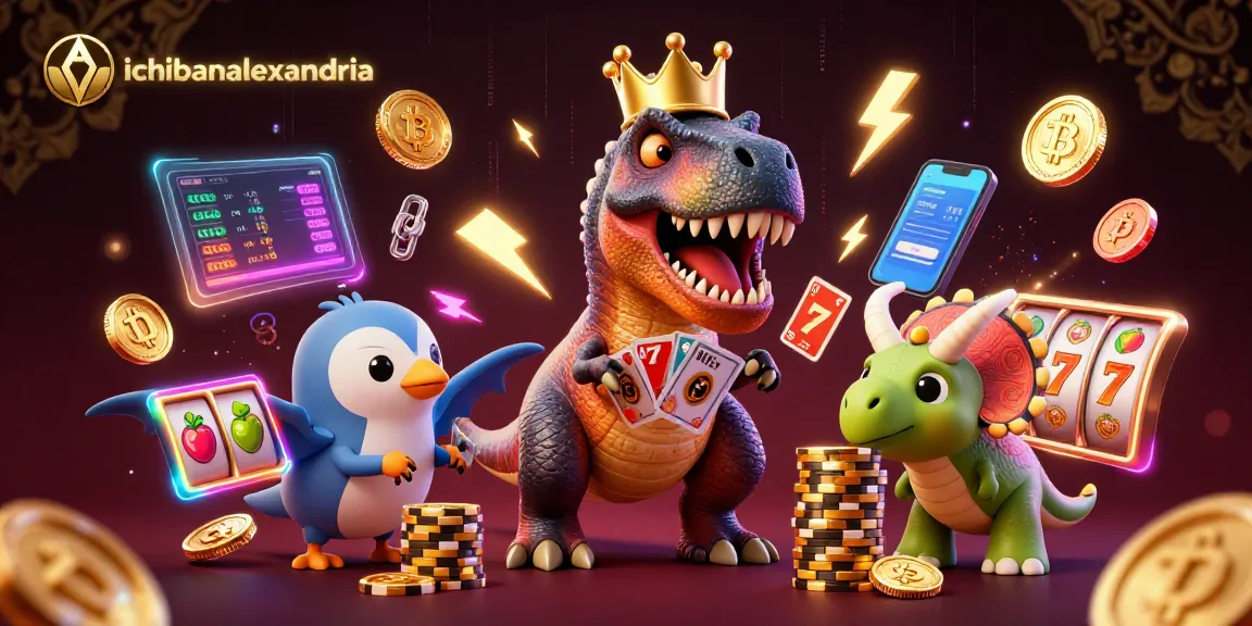 Ichibanalexandria mempersembahkan ilustrasi 3D menarik dengan karakter kartun bersaing dalam perjudian slot.