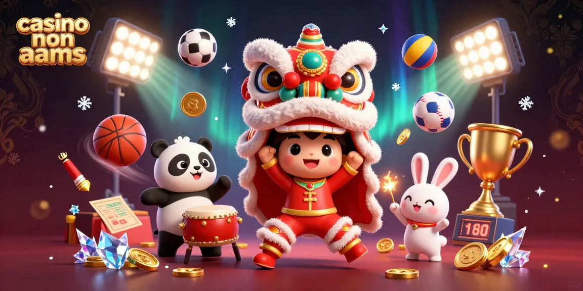 Scopri il brivido dei casinò non AAMS con un'illustrazione 3D vibrante che presenta le celebrazioni del Capodanno Cinese.