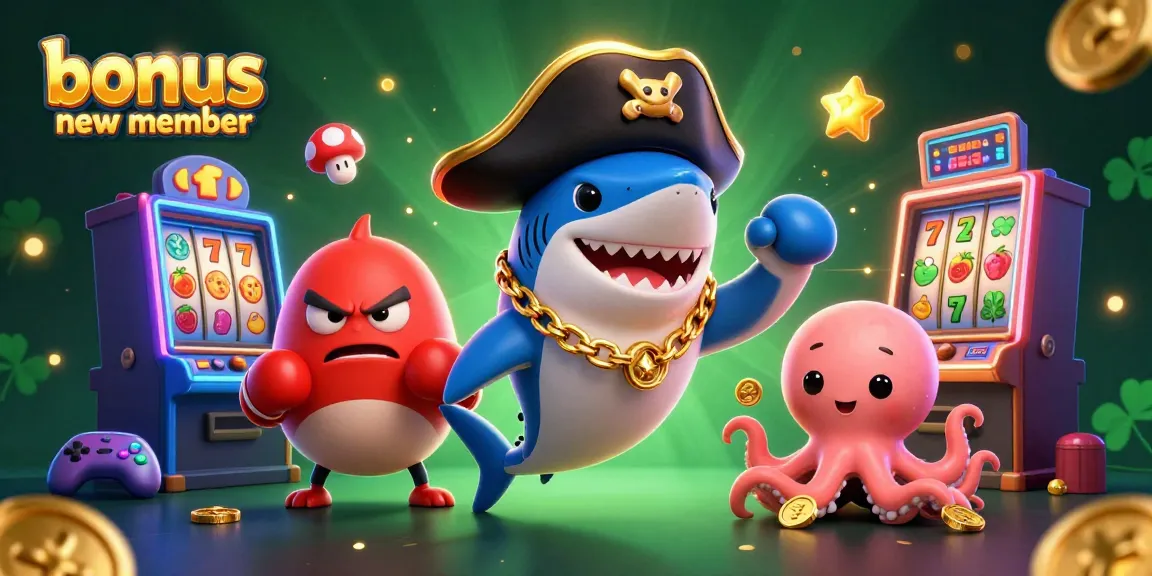 Join the excitement with a bonus new member offer at our vibrant casino, featuring fun characters and thrilling elements.