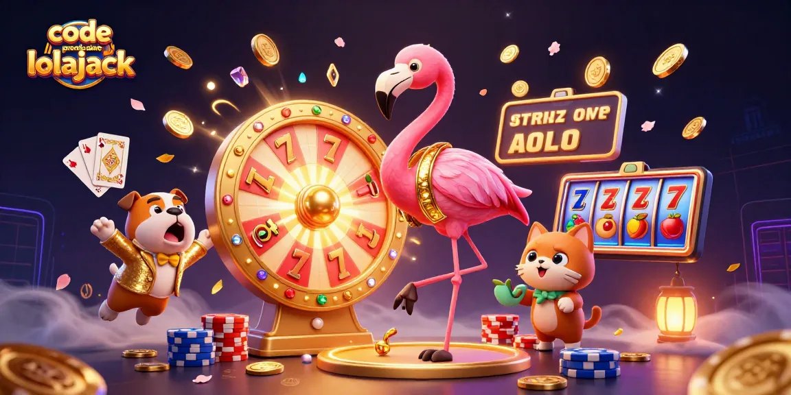 Spin the prize wheel with code promo du casino lolajack in an exciting casino scene.