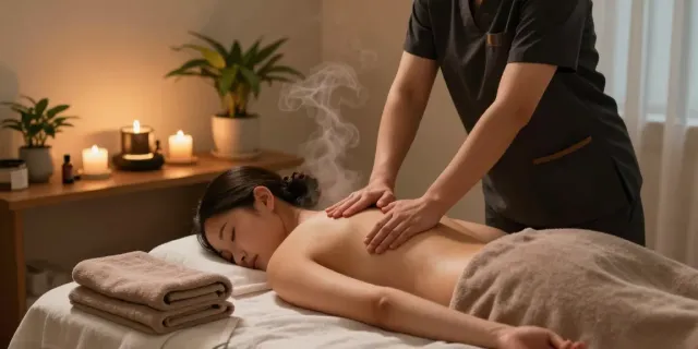 Experience rejuvenating 인천출장안마 in a serene massage therapy room filled with calming elements.