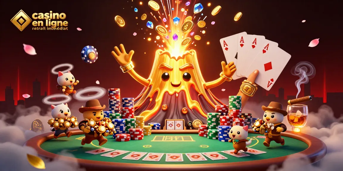 Jouez et gagnez avec casino en ligne retrait immédiat dans une illustration dynamique de casino