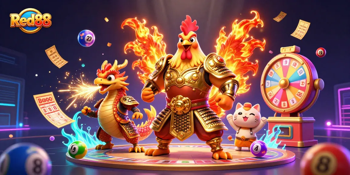 Experience thrilling wins at Red88 while playing with vibrant lottery elements and dynamic characters.