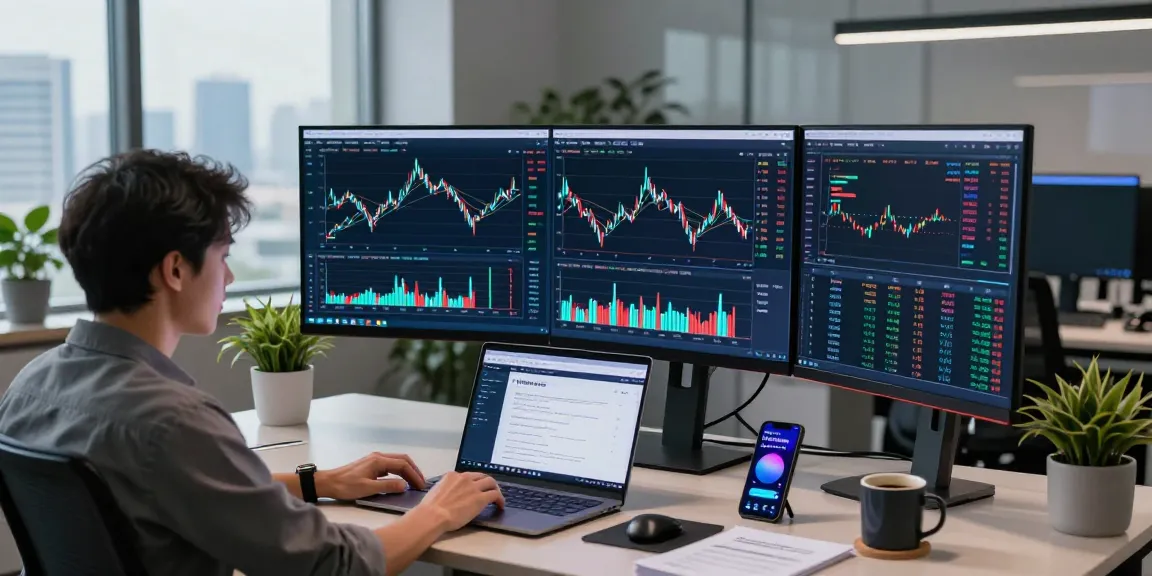 Current HCNWF stock price displayed on multiple cryptocurrency trading screens in a modern tech workspace.