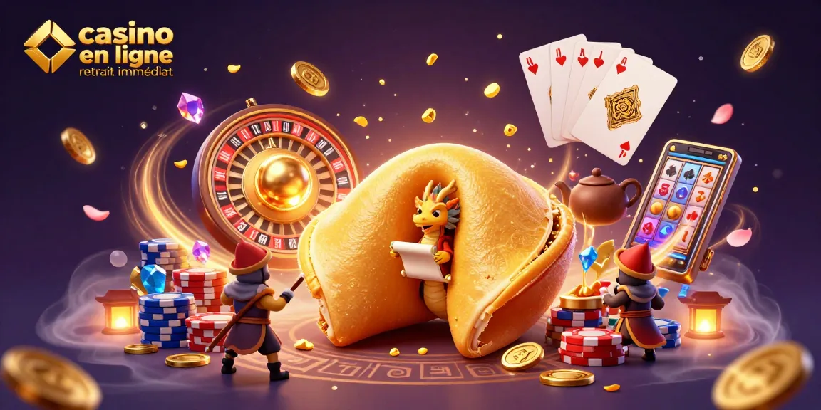 Un dragon sage litige le retrait immédiat dans un casino en ligne illustré par des jetons et pièces d'or.