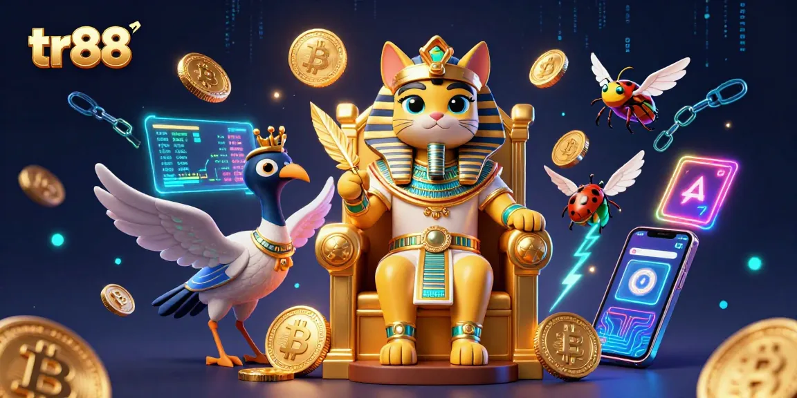 Engage with thrilling games at TR88, featuring vibrant casino elements and gold treasures.