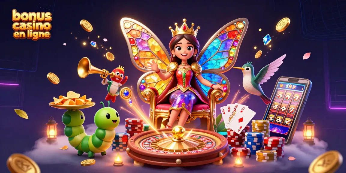 Profitez des bonus casino en ligne avec des personnages colorés et éléments de jeu captivants.