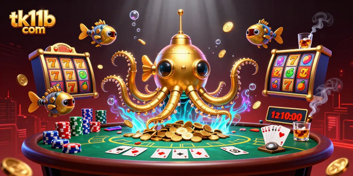 Experience excitement with tk11b com's golden kraken submarine and rich casino atmosphere.